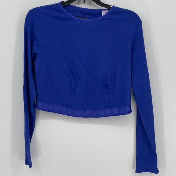 Savage X Fenty Cotton Jersey Crop Top in Blue - Picture 4 of 8